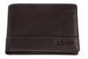 Vue de face portefeuille Zippo en cuir marron avec logo Zippo