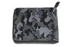 Vue de dos Portefeuille Zippo gris camouflage avec fermeture à glissière