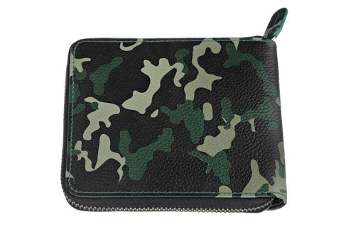 Dos portefeuille Zippo motif camouflage vert avec fermeture Éclair