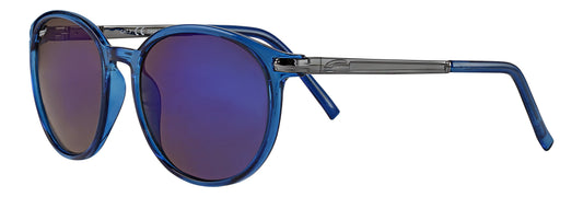 Vue de face 3/4 lunettes de soleil Zippo bleu gris plastique métal