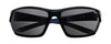 Vue de face lunettes de sport Zippo bleu noir avec verres noirs