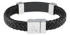 Vue de dos bracelet Zippo en cuir tressé avec fermoir magnétique et inox au milieu