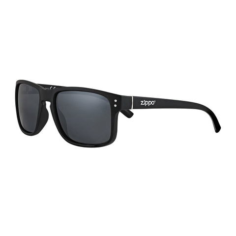 Vue de face lunettes de soleil Zippo monture étroite, rectangulaires, noires