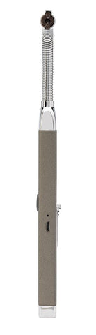 Vue de côté allume-bougie Zippo avec embout flexible gris et prise USB