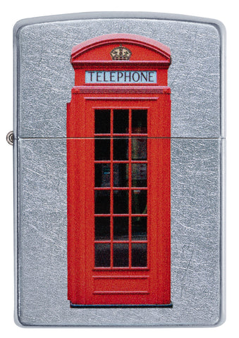 Frontansicht Zippo Feuerzeug Rote Telefonzelle aus London Online Only