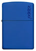 Briquet Zippo bleu royal mat modèle de base avec logo Zippo