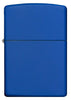 Vue de face briquet Zippo bleu royal mat modèle de base
