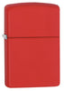 Vue de face 3/4 briquet Zippo Red Matte modèle de base