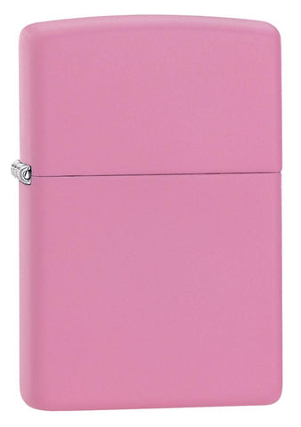 Vue de face 3/4 briquet Zippo Pink Matte modèle de base 