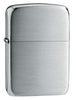 Briquet Zippo 1941 Replica en argent sterling Vue de face ¾ angle en aspect argent satiné