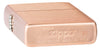 Briquet Zippo à fond plat modèle de base en cuivre massif brossé et insert noir