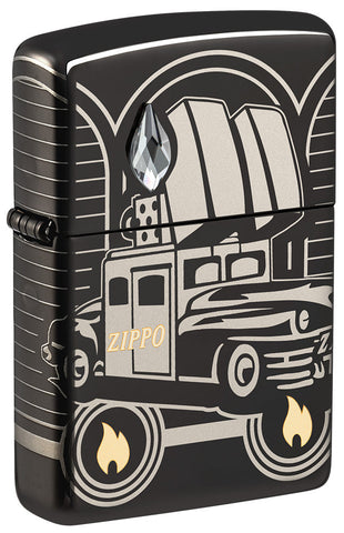 Vue de ¾ du briquet tempête Zippo Collectible of the Year 2023