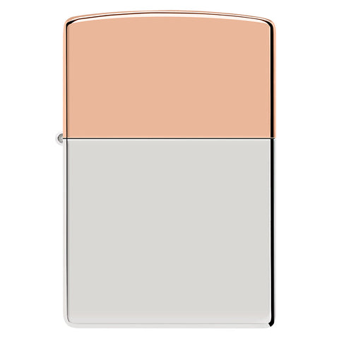 Vue de face du briquet tempête Zippo Bimetal Case Silver