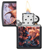 Briquet Zippo attaque de dragons, ouvert avec flamme