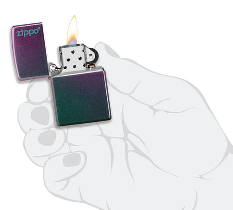 Iridescent Matte Zippo Logo