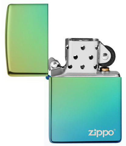 High Polish Teal Zippo Logo
