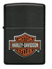 Frontansicht Zippo Feuerzeug Harley-Davidson® schwarz matt mit Texture Print Logo Online Only