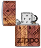 Briquet Zippo chromé Woodchuck flamme Zippo 360°, ouvert