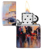 Zippo Feuerzeug 540 Grad City Skyline Design wie ein Gemälde Online Only geöffnet mit Flamme