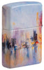 Rückansicht 3/4 Winkel Zippo Feuerzeug 540 Grad City Skyline Design wie ein Gemälde Online Only