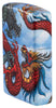 Vue de côté briquet Zippo blanc mat 540° Color Image avec dragon