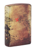 Vue de dos briquet Zippo blanc mat 540° Color Image avec navire pirate et carte au trésor