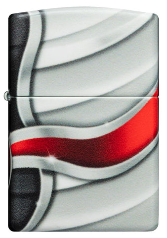 Vue de face briquet Zippo blanc mat avec flamme Zippo en 540° Color Image