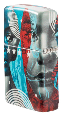 Vue de côté arrière briquet Zippo Tristan Eaton