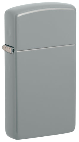 Frontansicht 3/4 Winkel Zippo Feuerzeug Slim Flat Gray Grau Matt