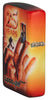 Vue latérale arrière 3/4 Angle Briquet Zippo 25 ans Collectible Airbrush Claudio Mazzi 540 degrés Design avec logo