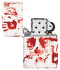 Briquet Zippo 540 degrés Design blanc mat avec empreintes de mains ensanglantées ouvert sans flamme