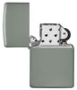 Briquet Zippo modèle de base doux Sage Gris ouvert sans flamme