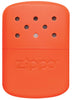 Vue de face chauffe-mains Zippo métal orange grand modèle