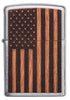 Vue de face Zippo Woodchuck avec drapeau américain