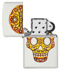 Briquet Zippo blanc avec tête de mort mexicaine, ouvert