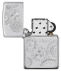 Briquet Zippo chromé avec engrenages, ouvert