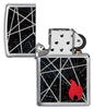 Vue de face du briquet tempête Zippo Flame Design éteint, sans flamme