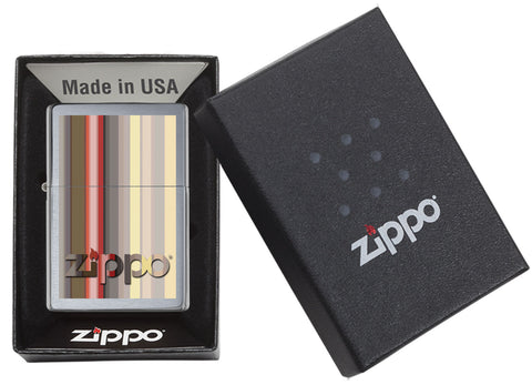 Briquet tempête Zippo Stripes Design dans sa boîte cadeau