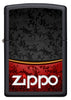 Vue de face du briquet tempête Zippo Red Black Design