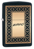 Vue de trois quarts du briquet tempête Zippo Art Deco Design