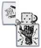 Vue de face du briquet tempête Zippo Rock Hand Design éteint, sans flamme