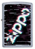 Briquet Zippo street chrome avec logo Zippo multicolore