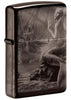 Vue de face 3/4 briquet Zippo avec logo sirène mystique