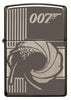 Vue de face briquet Zippo gris brillant James Bond 007