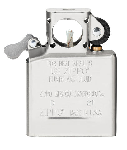Insert de pipe Zippo vue de face chromé qui s'adapte à ton briquet Zippo classique