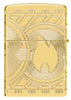 Briquet Zippo vue arrière Monnaie Design représentant la flamme Zippo sur une pièce de monnaie avec des arcs de cercles en gravure profonde