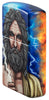Briquet Zippo, (¾ Angle; Vue de face), avec l'illustration en couleur qui montre Zeus le maître des dieux et de l'univers Dieu du ciel