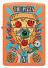 Vue de face du briquet tempête Zippo Eye of Pizza